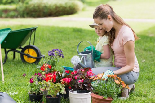 Low-carbon van used for sustainable garden maintenance in Chelsfield